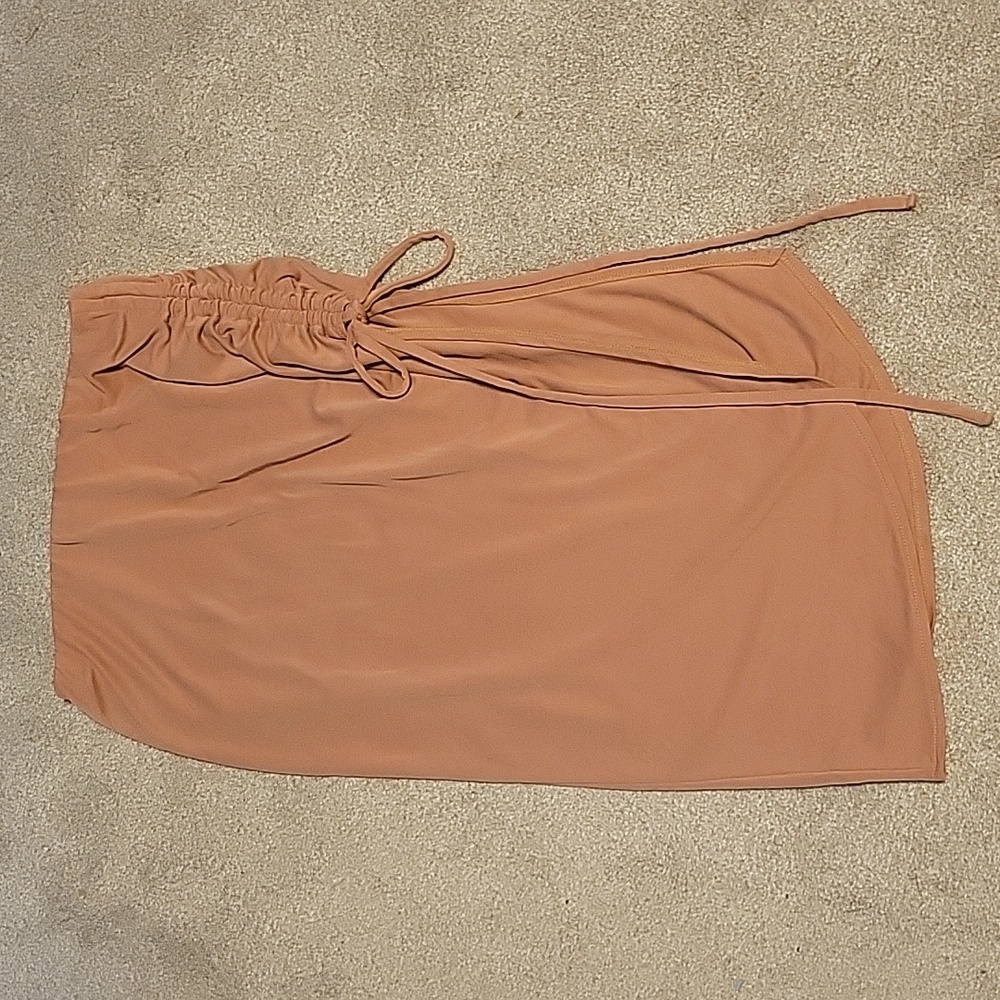 Side-slit, asymmetrical, elastic high-waisted Open Edit skirt